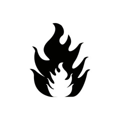 Black fire sign on white background