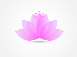 Logo lotus pink flower icon vector image