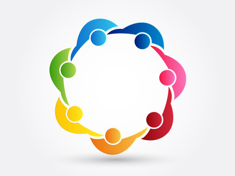 Logo teamwork unity business people vector image