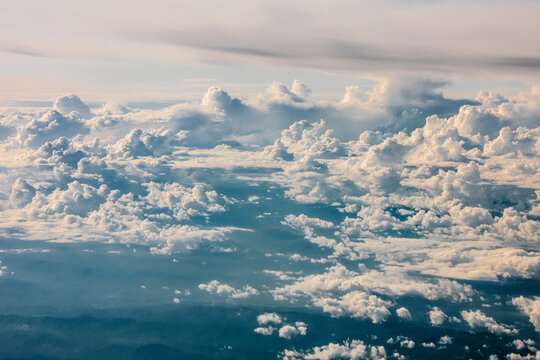 Clouds from above. Aerial view of sky