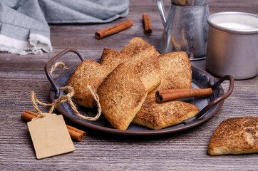 Traditional shortbread cookies with cinnamon
