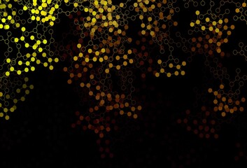 Dark Red, Yellow vector template with artificial intelligence structure.