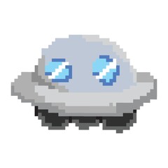 Fototapeta premium pixel art of alien spaceship