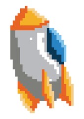 pixel art rocket