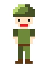 Fototapeta premium Pixel art soldier