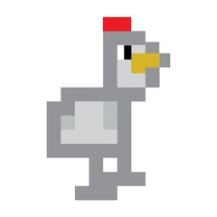 Simple art pixel chicken