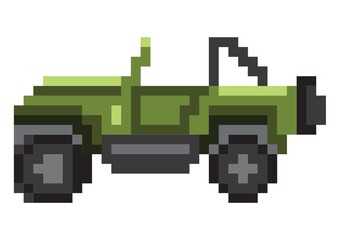 Pixel art four wheel drive