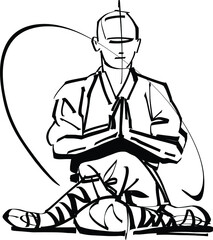 silhouette of a kung fu master