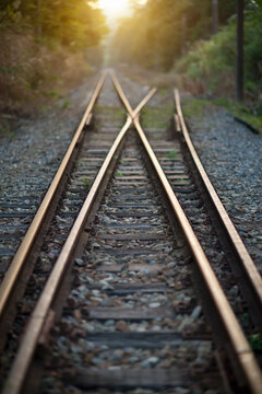 Railroad tracks switch with a fork