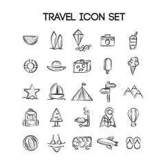 set of travel icons