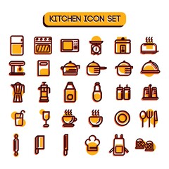 set of kitchen icons