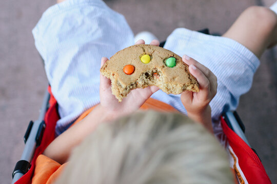 child eating a cookie