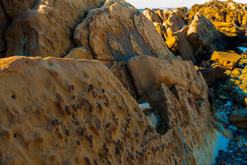 Sculpted Sandstone and Conglomerate In The Carmelo Formation, Weston Beach, Point Lobos SNR, Big...