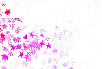 Light Blue, Red vector texture with beautiful stars.