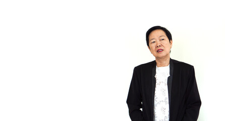 Stressed and frustreaded Asian senior elder woman business owner over mistake and problem happened