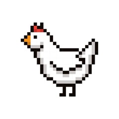 Chicken 8-bit vector illustration