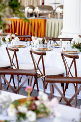 Rustic wedding setup on a wedding day