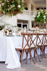 Rustic wedding setup on a wedding day