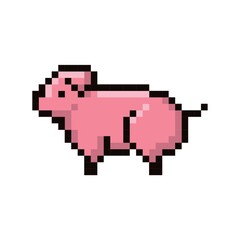Fototapeta premium Pig 8-bit vector illustration