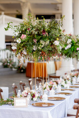 Flower decoration on dining table