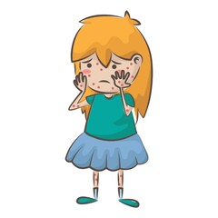 girl with chicken pox