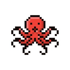 Octopus 8-bit vector illustration