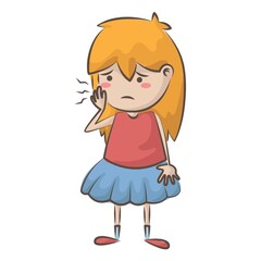 girl with toothache