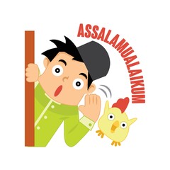 muslim boy giving greetings