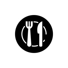 Plate,Fork And Spoon Icon Design Vector Template Illustration