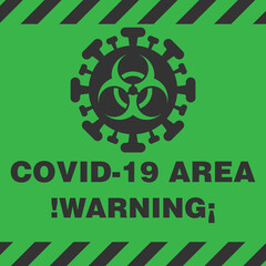 Area sign label with covid patience clinic or hospital vector