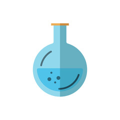 Chemistry flat icon, icon for education. Design template vector