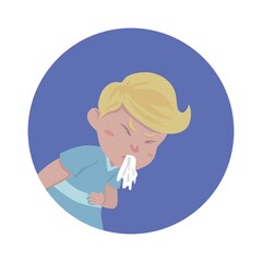 Obraz premium Boy vomiting