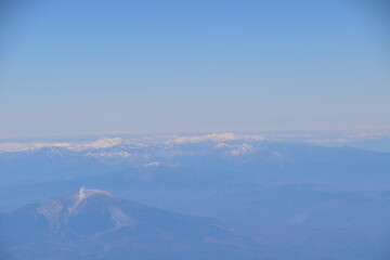 Fototapeta premium The view from an airplane in Japan