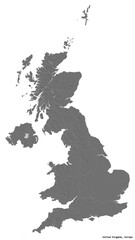 United Kingdom on white. Bilevel