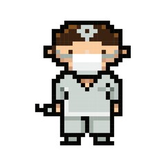 Dentist with mask on