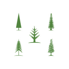 Set Pine tree ilustration logo vector design