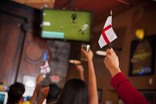 Soccer: Fan Waves England Flag In Air