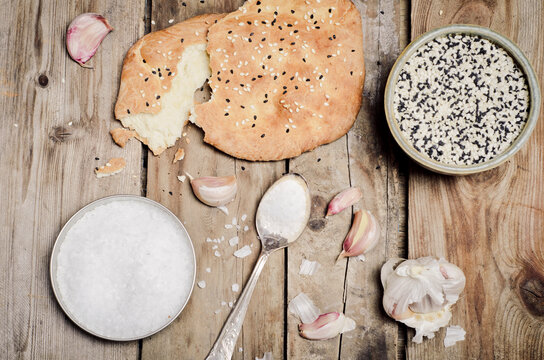 Pita bread and ingredients