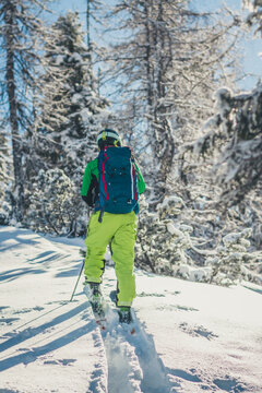 Ski tourer in austian winter landscape