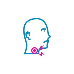 Head with sore throat concept
