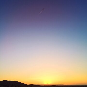 Phoenix, Arizona Sunset with Airplane