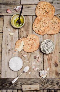 Pita bread and ingredients