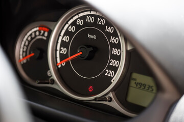 car dashboard Door selective focus Open Doors Indicator