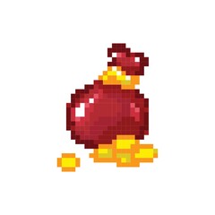 Fototapeta premium Pixelated bag of golds