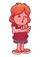 Girl with chickenpox concept