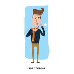 Man with sore throat