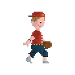 Pixel art skateboarder