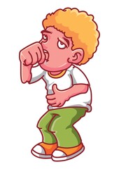 Boy with nausea concept