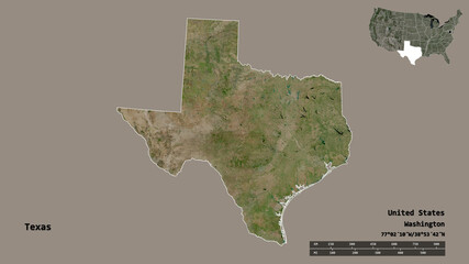 Texas, state of Mainland United States, zoomed. Satellite