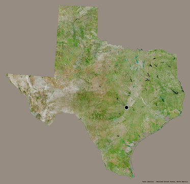 Texas, state of Mainland United States, on solid. Satellite